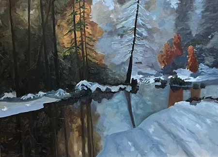 Example of a woodland study painted by James Drysdale