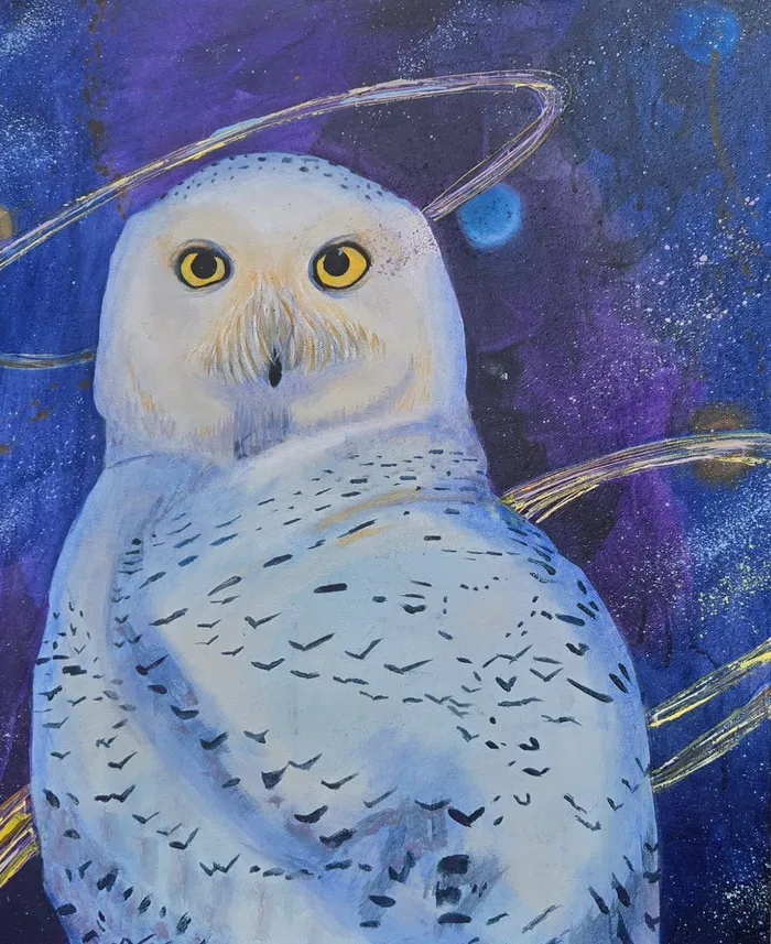 Snowy Saint is an original oil painting by James Drysdale