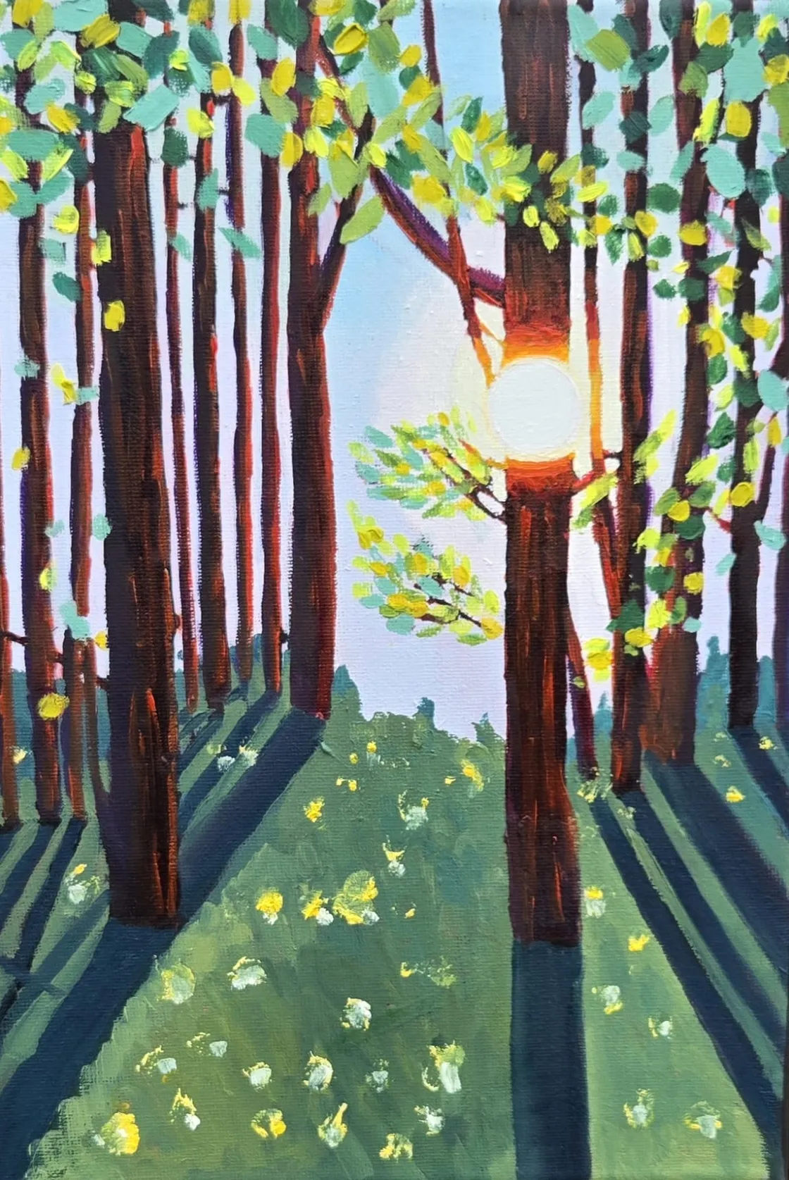 The Forest's Deep Exhale, Oil on stretched cotton canvas, 9 x 12"